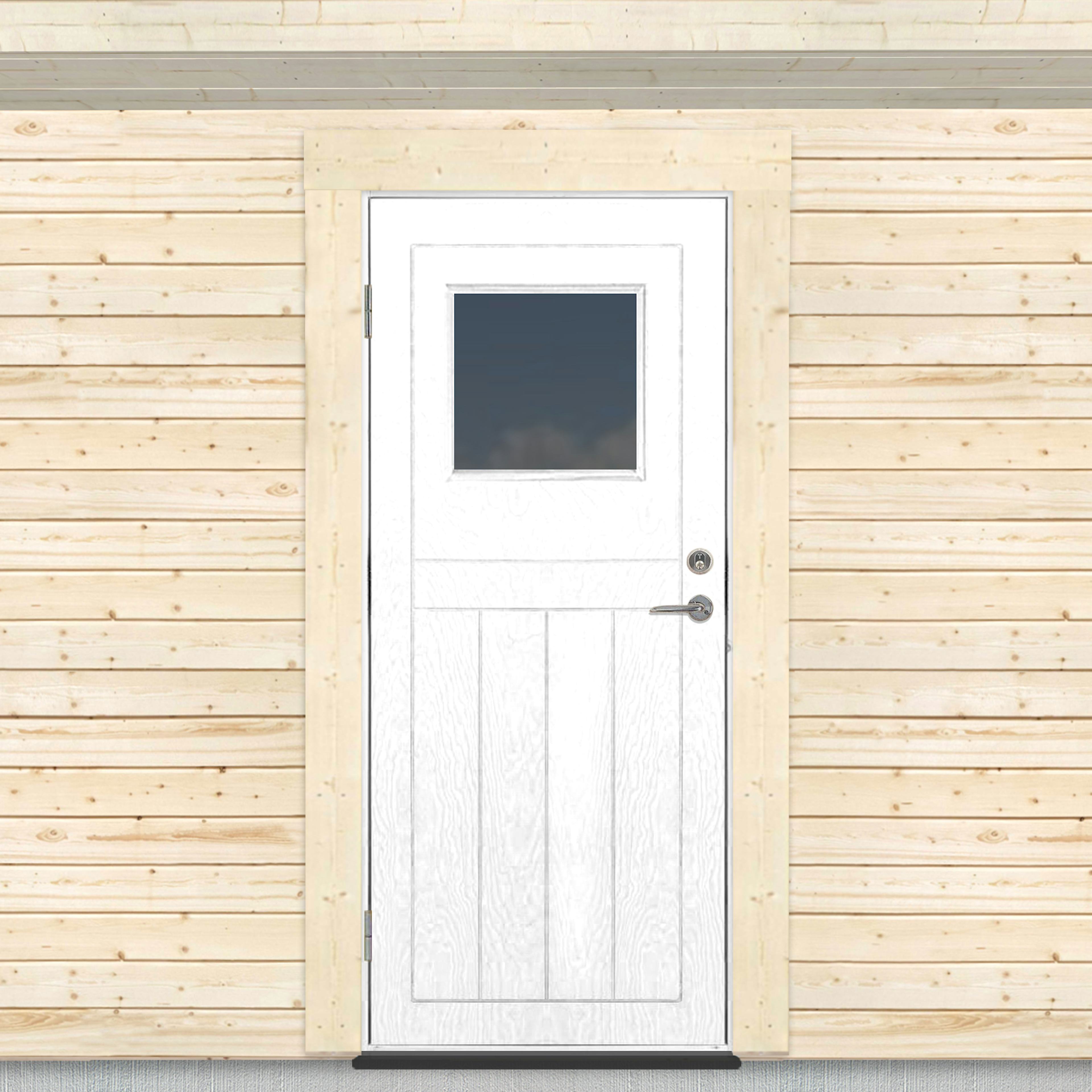 Kallförrådsdörr Sveadörren Glasfönster Grundmålad