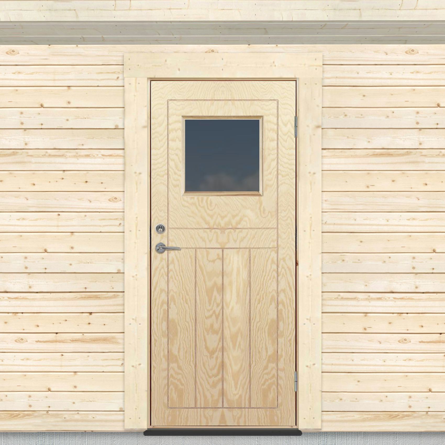 Kallförrådsdörr Sveadörren Glasfönster Obehandlad