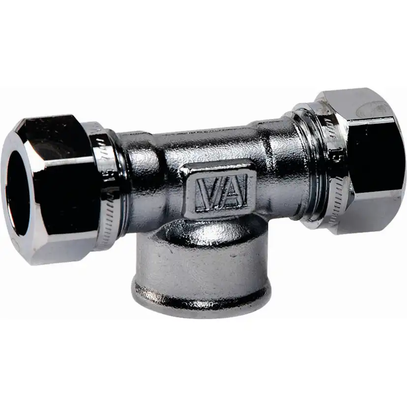 Klämringskoppling Vatette 1167 T-Rör 12xG15 Invändig Förkromad