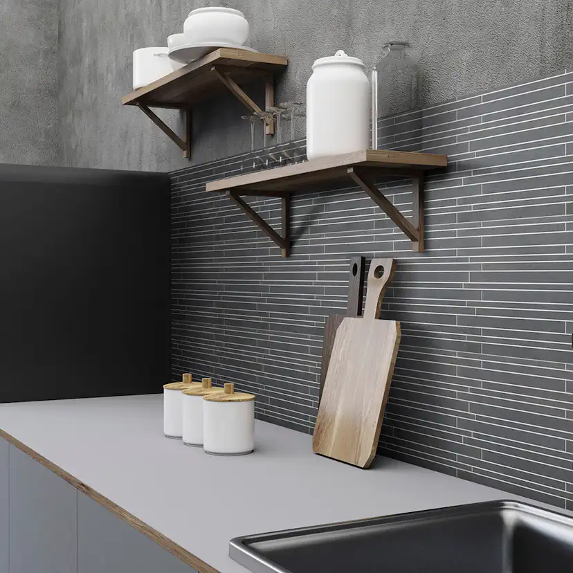 Klinker Arredo Bamboo Svart Mosaic 2x30 cm