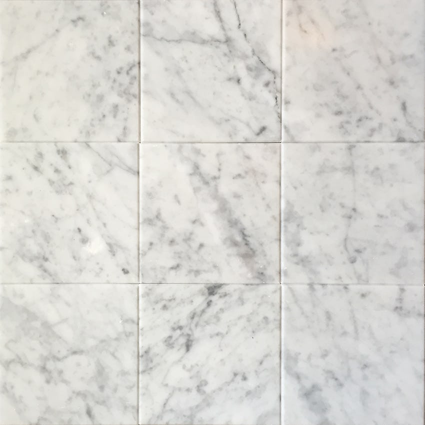 Marmor Italian Marble Bianco Carrara Slipad 10x10 cm