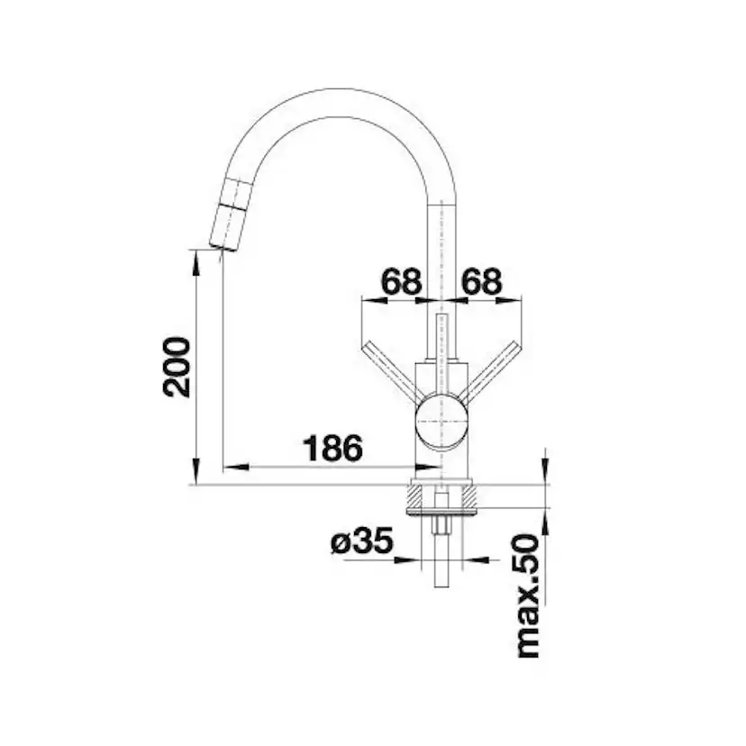 Köksblandare Blanco Mida-S Silgranit-look