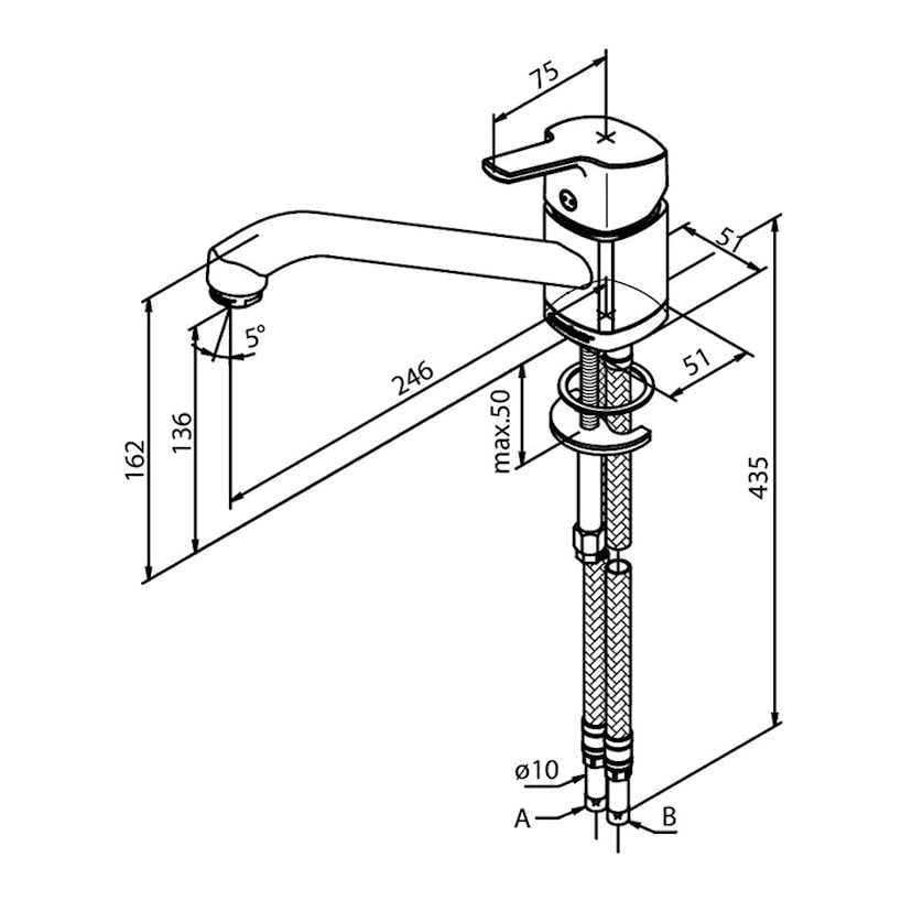 Köksblandare Damixa Pine med Låg Pip