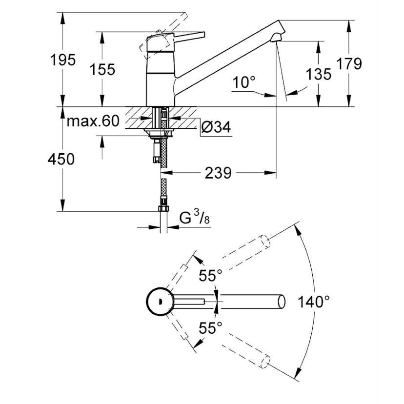 Köksblandare Grohe Concetto 32659