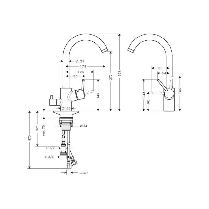 Köksblandare Hansgrohe Talis S2 Variarc