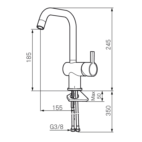Köksblandare Mora Rexx K7 Krom/Svart
