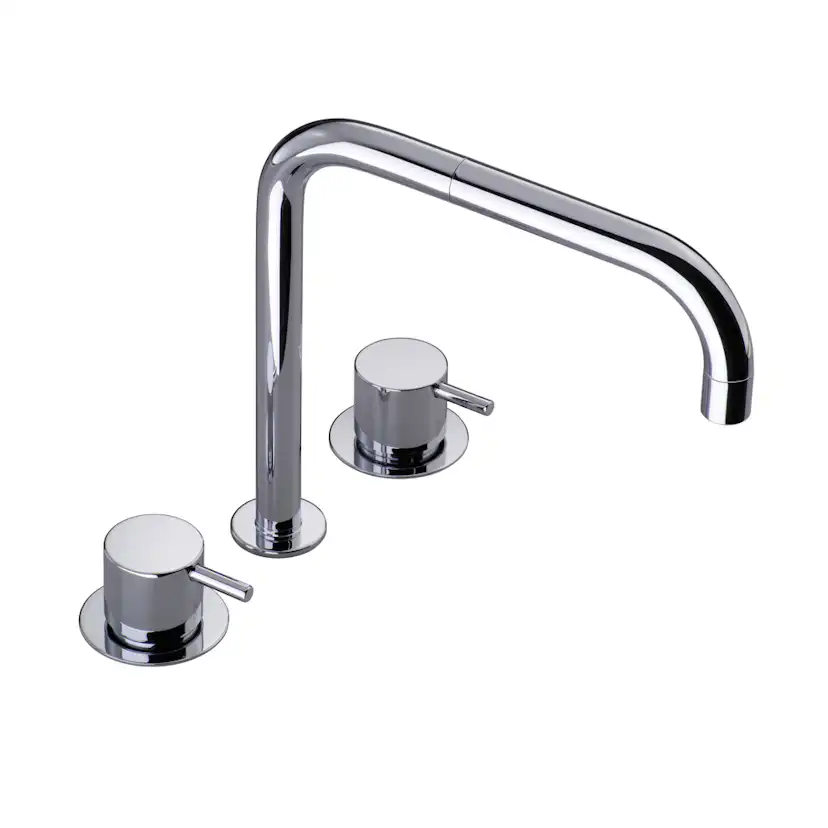 Köksblandare Vola KV4 Tvågreppsblandare Krom med Svängbar Pip