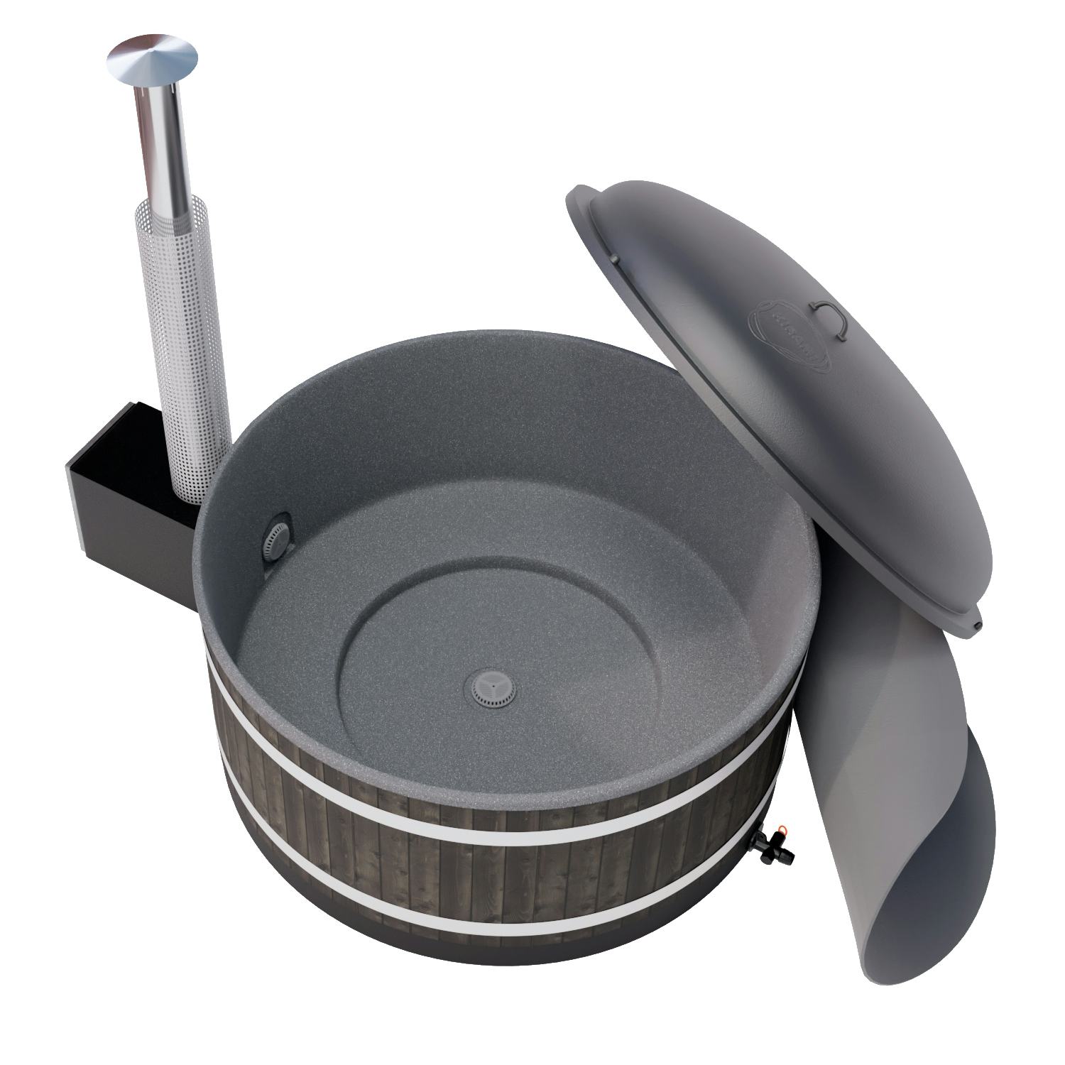 Vedeldad Badtunna Kirami Chill M MICU Dubbla Lock & Vedkamin