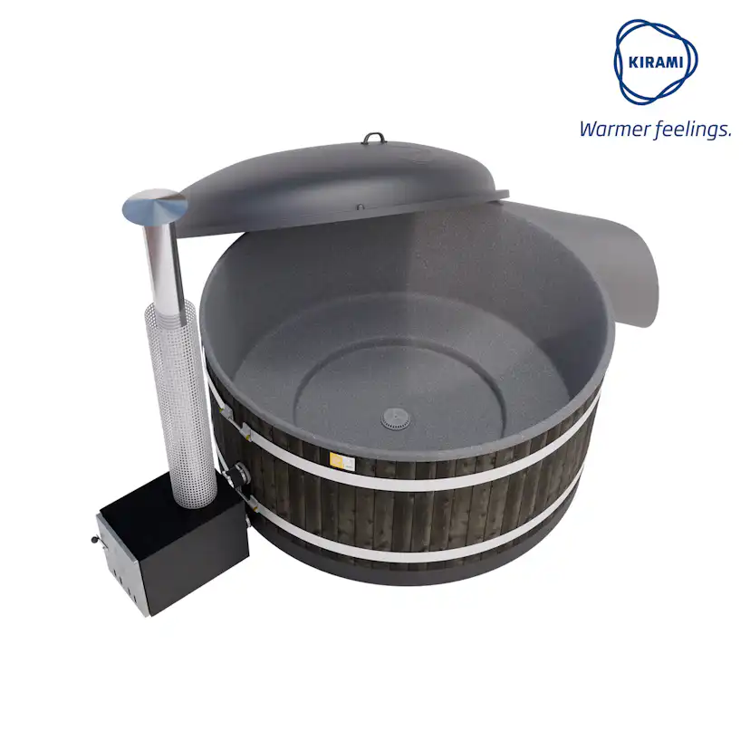 Vedeldad Badtunna Kirami Chill M MICU Dubbla Lock & Vedkamin