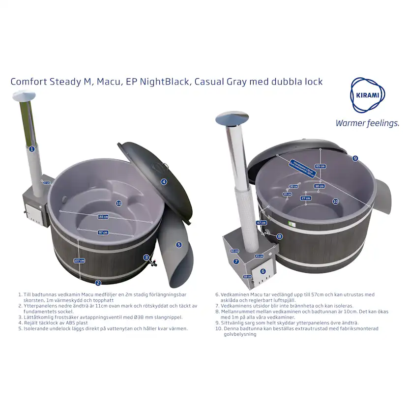 Badtunna Kirami Steady M MACU med Dubbla Lock