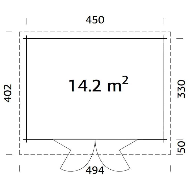 Stuga Palmako Lea 14,9 m2