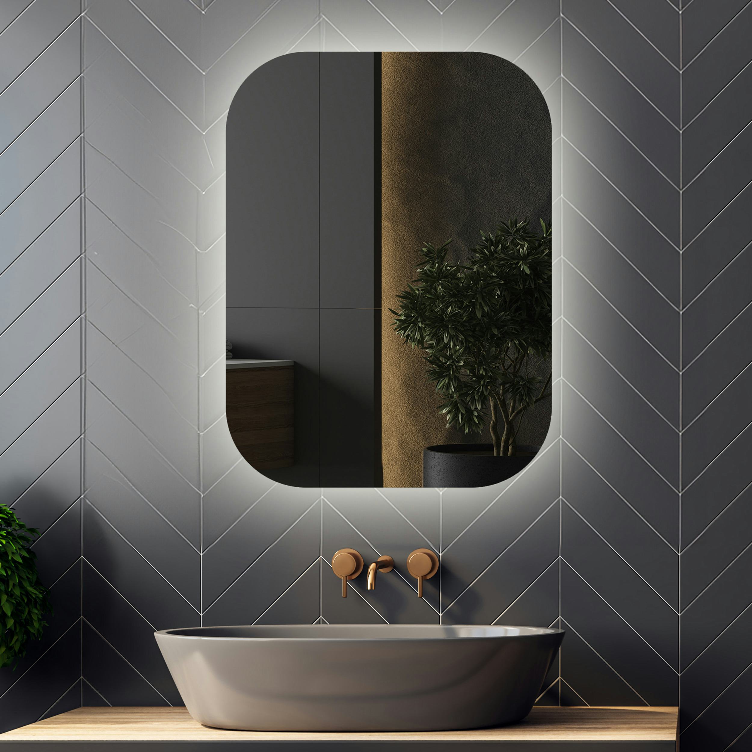 Spegel Vidi Liso med LED-belysning