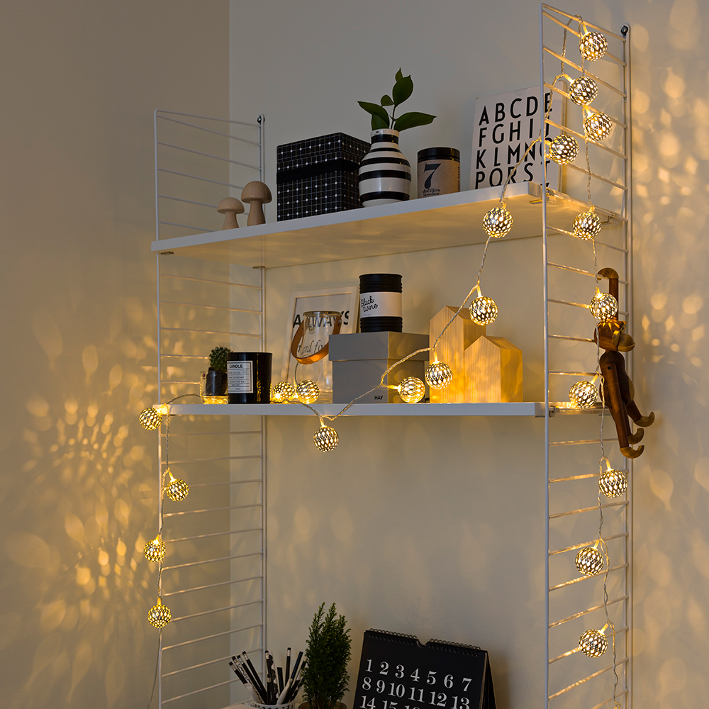 Ljusslinga Gnosjö Konstsmide Metallbollar 24