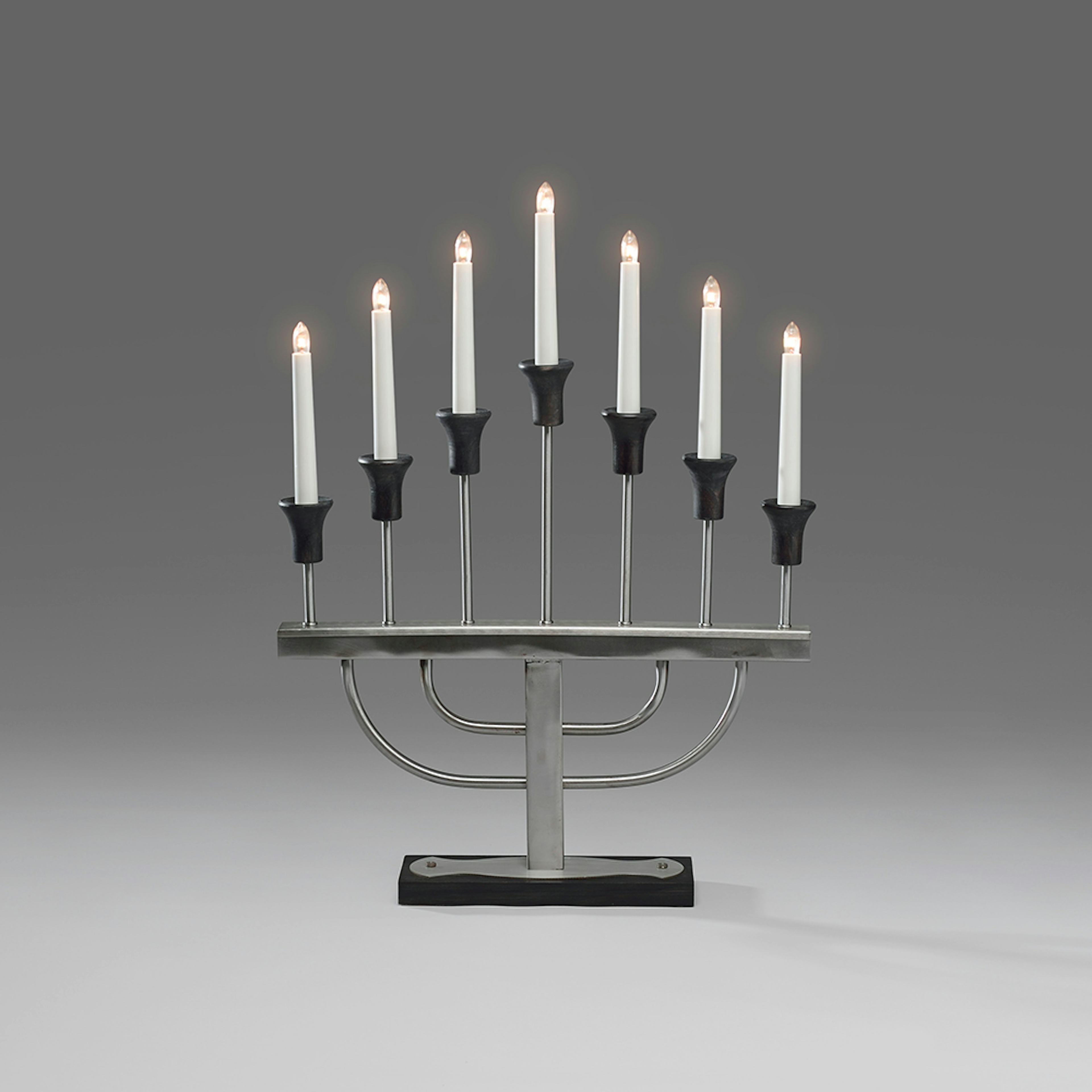 Adventsljusstake Gnosjö Konstsmide 7L Borstad Metall