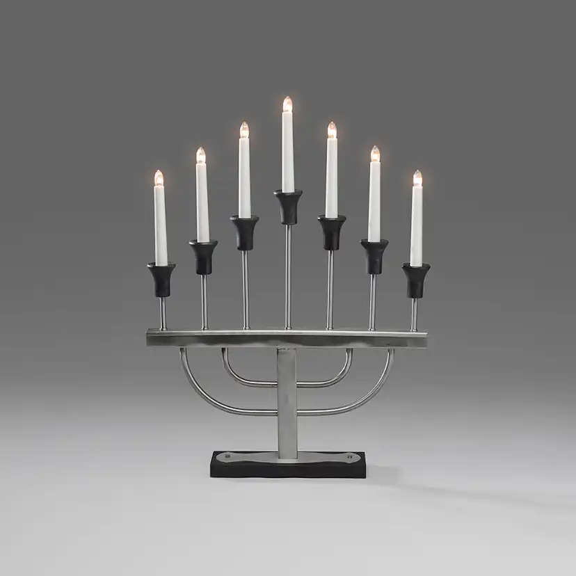 Adventsljusstake Gnosjö Konstsmide 7L Borstad Metall