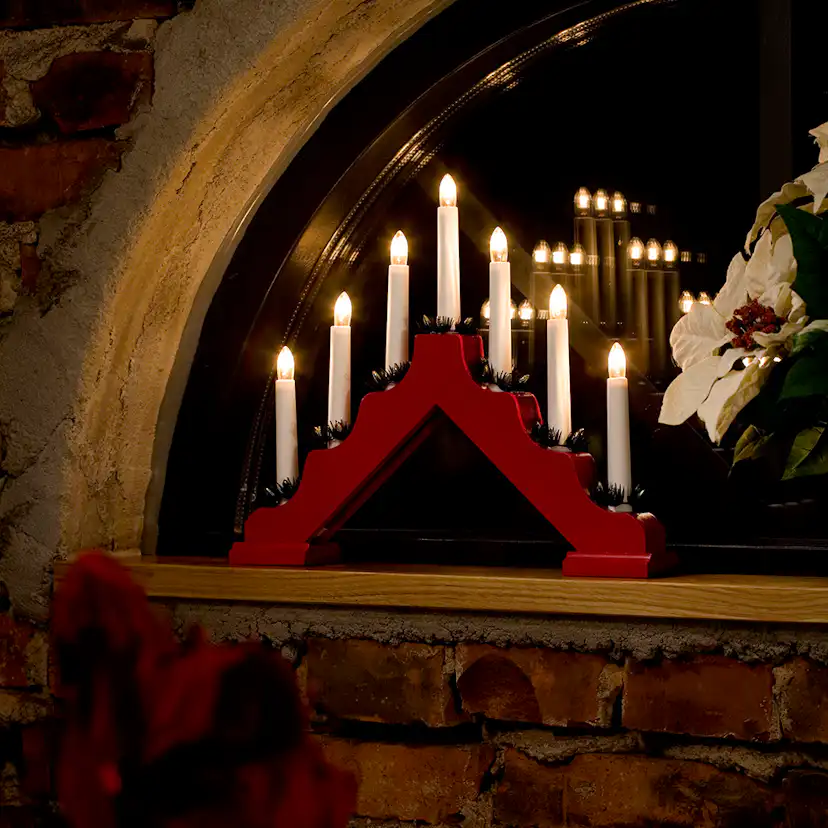 Adventsljusstake Gnosjö Konstsmide 7L med Manschetter H30