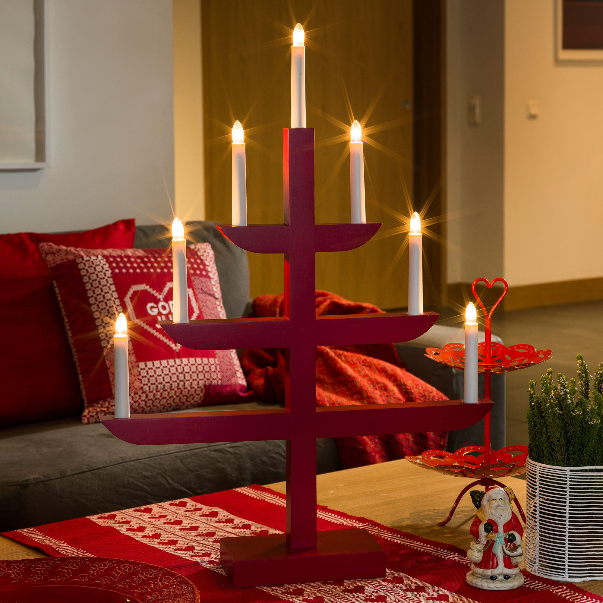 Adventsljusstake Gnosjö Konstsmide 7L på Fot H65