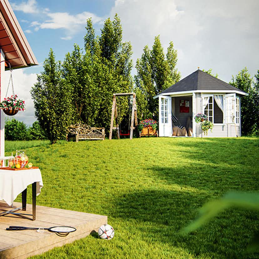 Lusthus Palmako Veronica 4 Trädgårdspaviljon 9,2 m² i Obehandlat Trä