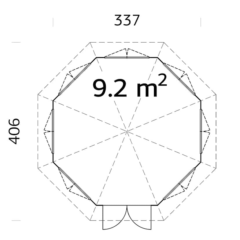 Lusthus Palmako Veronica 7 Trädgårdspaviljon 9,2 m² i Obehandlat Trä