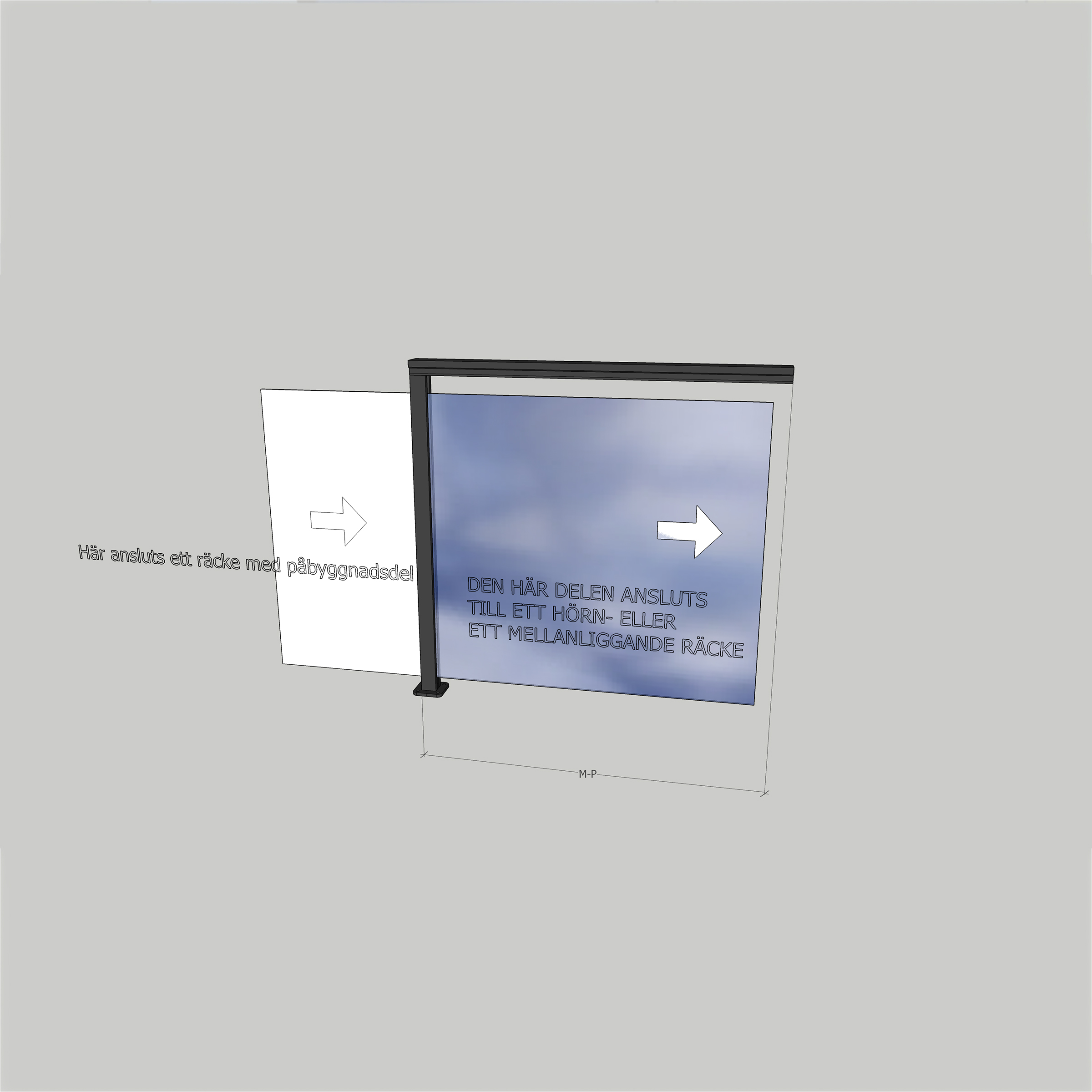 Glasräcke Novoroom Komplett Sektion M-P