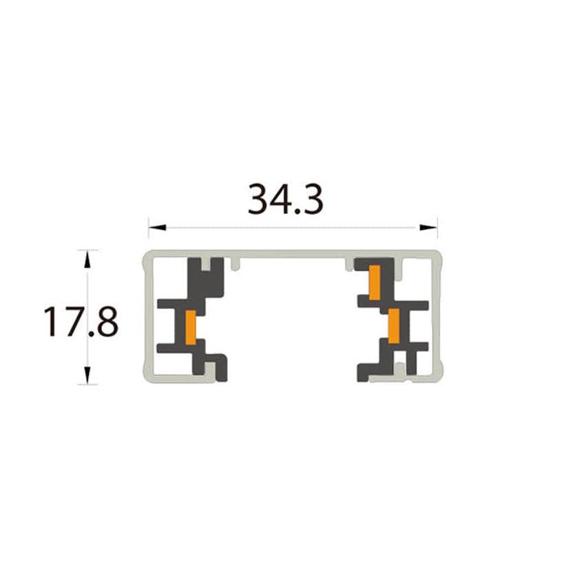 Skena Designlight Tracky One 1M Svart