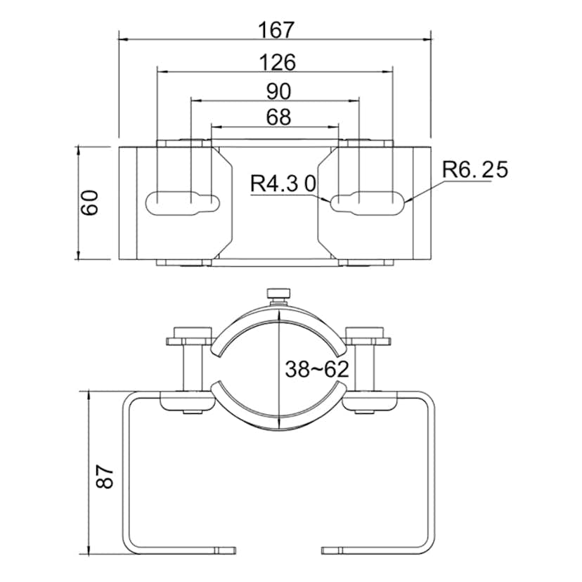 Fäste Designlight för Stolpe 38-62 mm
