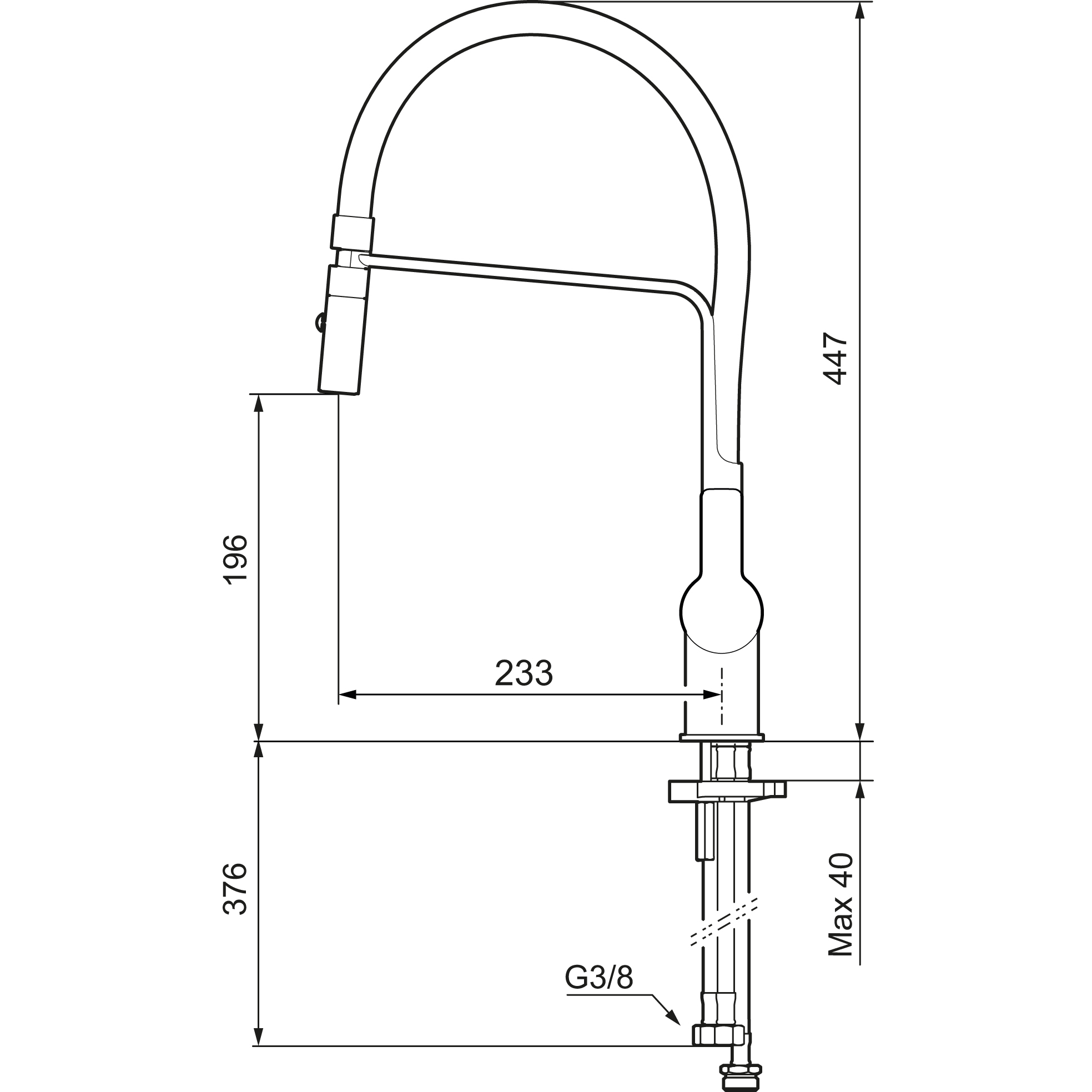 Köksblandare Mora LYNX Miniprofi med Diskmaskinsavstängning