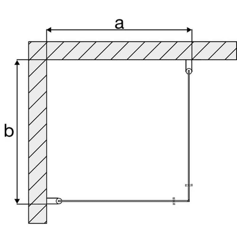 Duschhörn Arrow Corner med Svarta Profiler