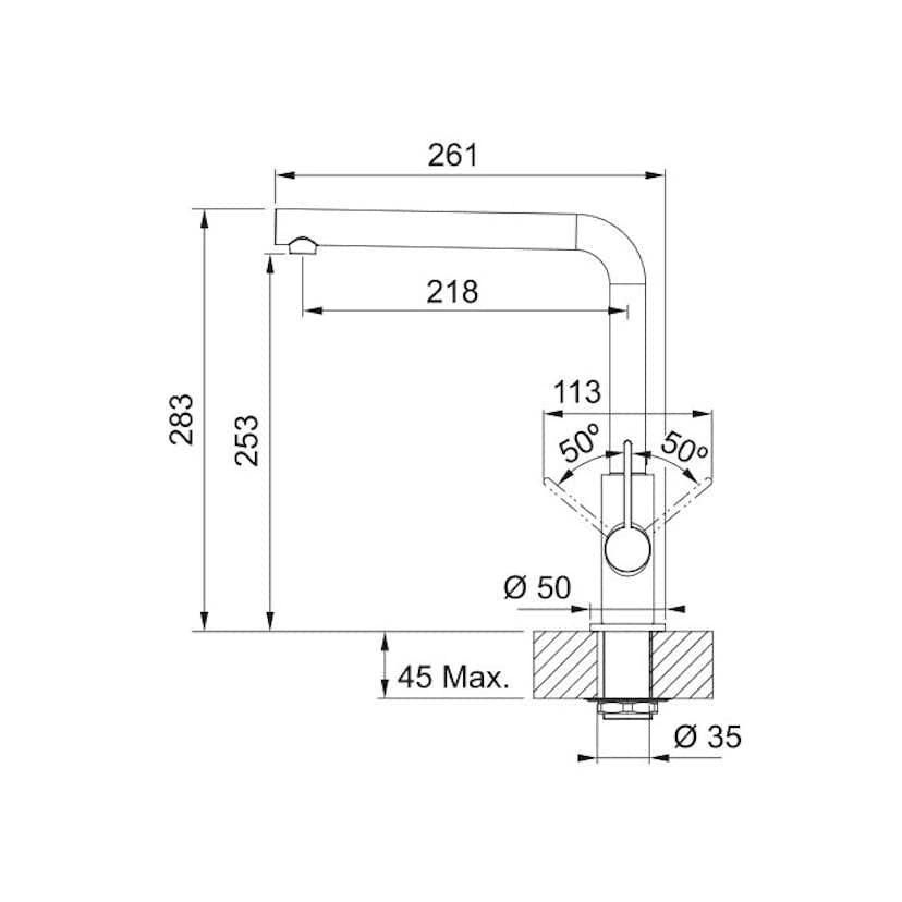 Köksblandare Franke Neptune med Diskmaskinsavstängning