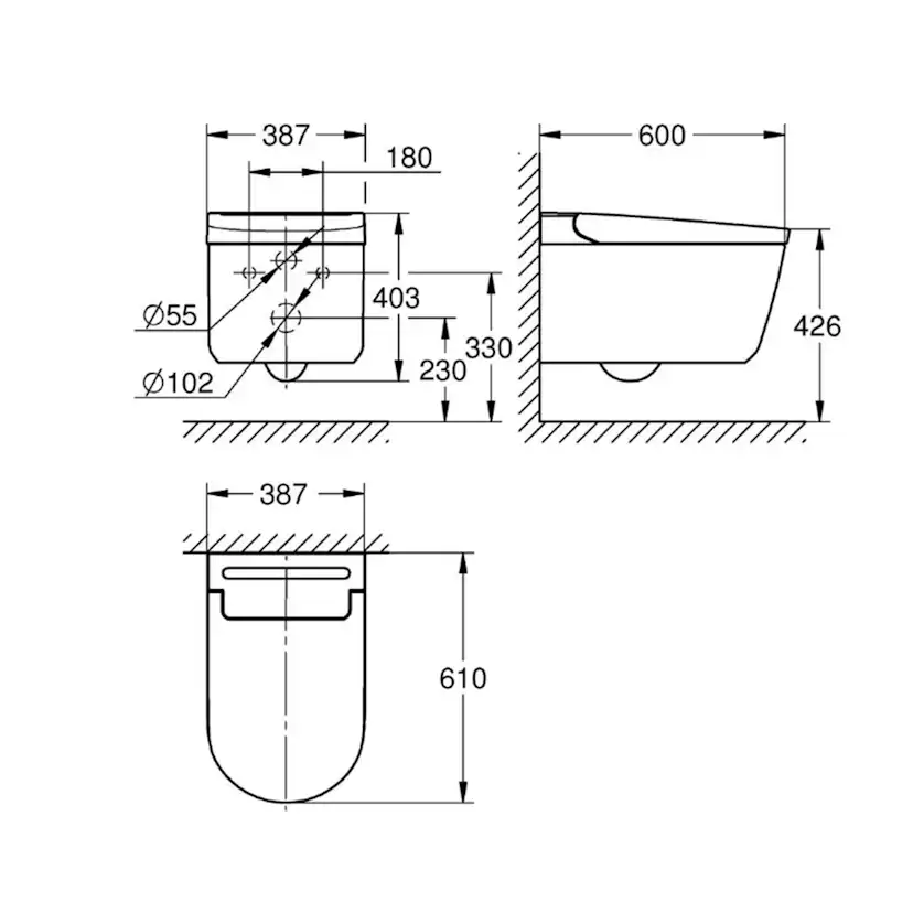 Vägghängd Duschtoalett Grohe Sensia