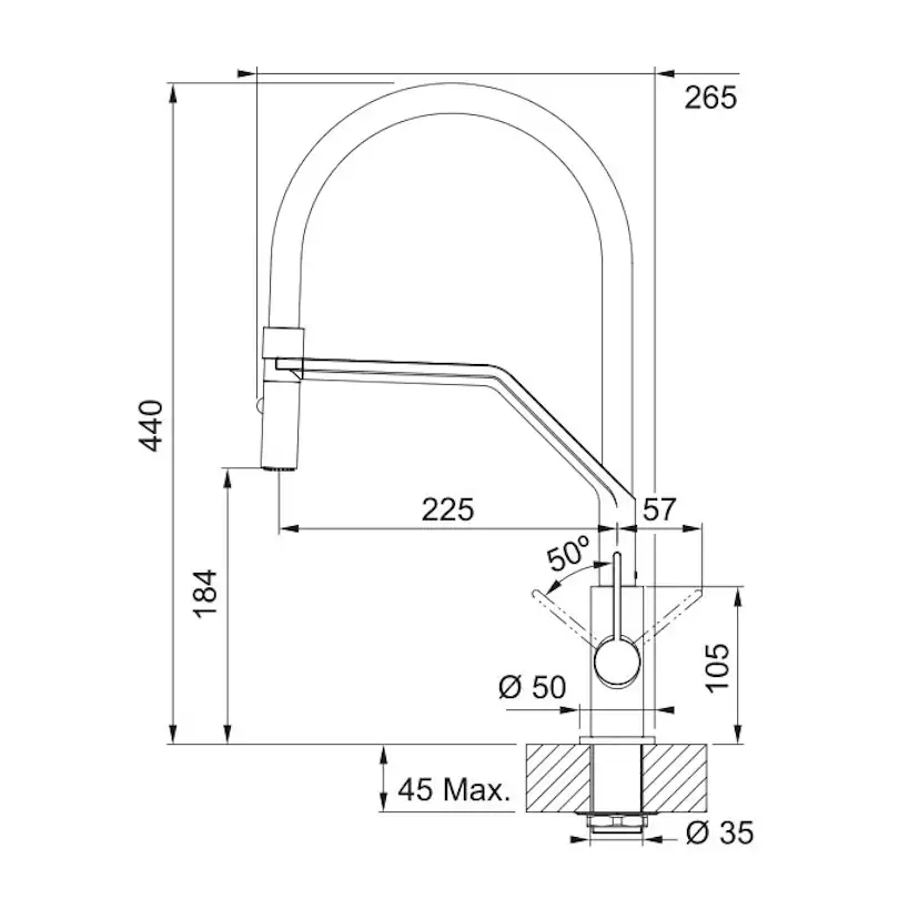 Köksblandare Franke Neptune Semi-Pro med Diskmaskinsavstängning