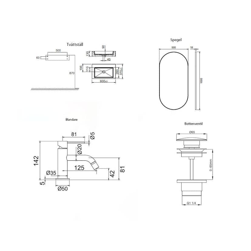 Tvättställspaket Scandtap Solid SW1