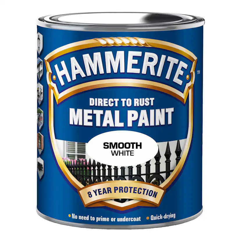 Lack Hammerite Slätlack Vit 750ml med till Plåt/Metall