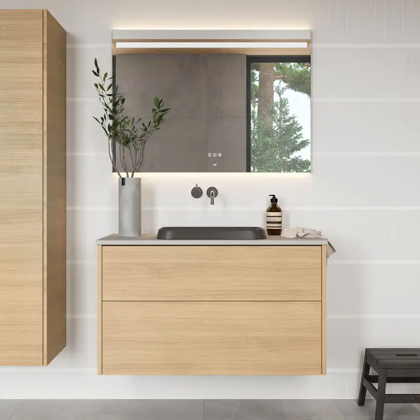 Bänkskiva INR Level Grand Dubbel med Hål för Blandare