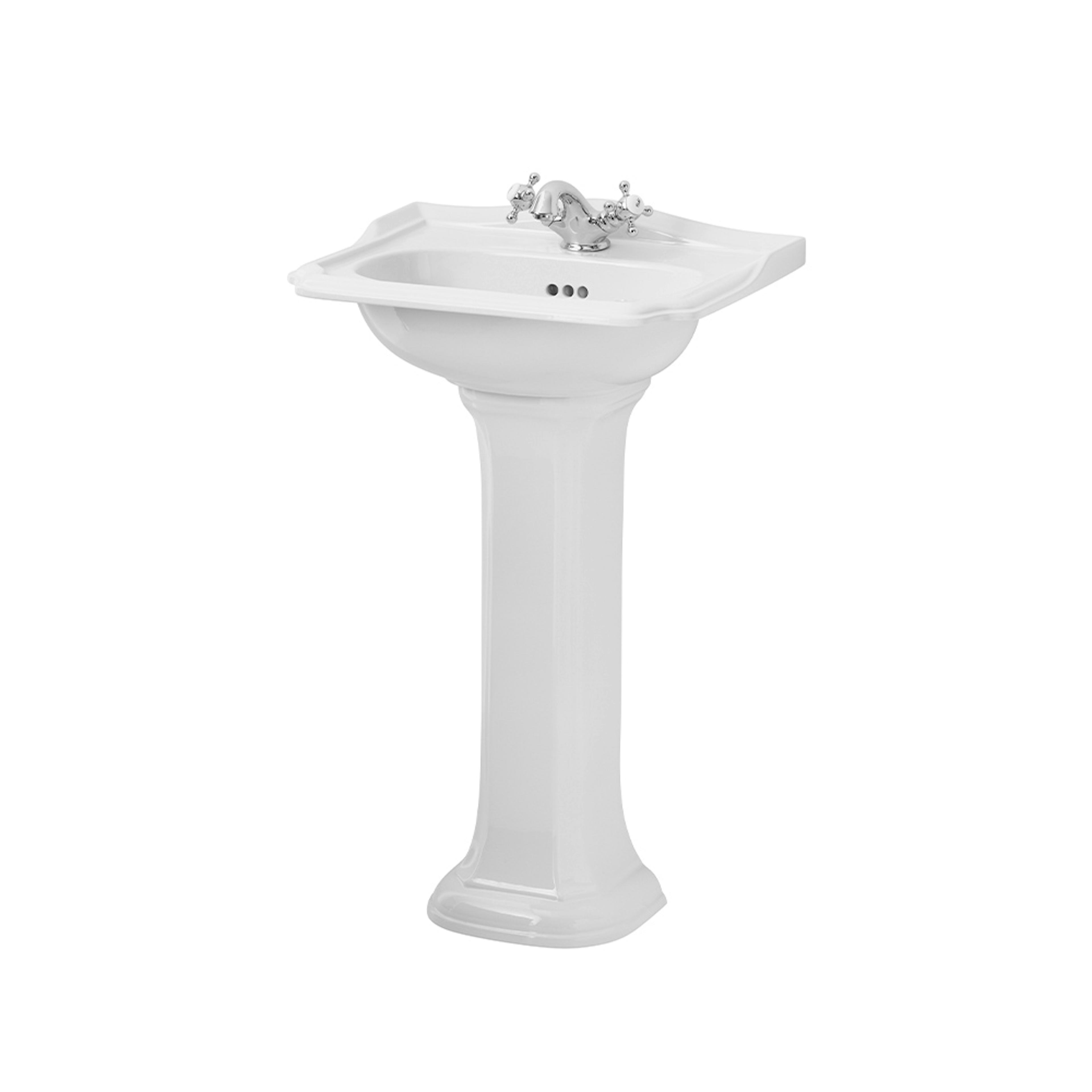 Tvättställ Miller Badrum Classic Square inkl. Pelare