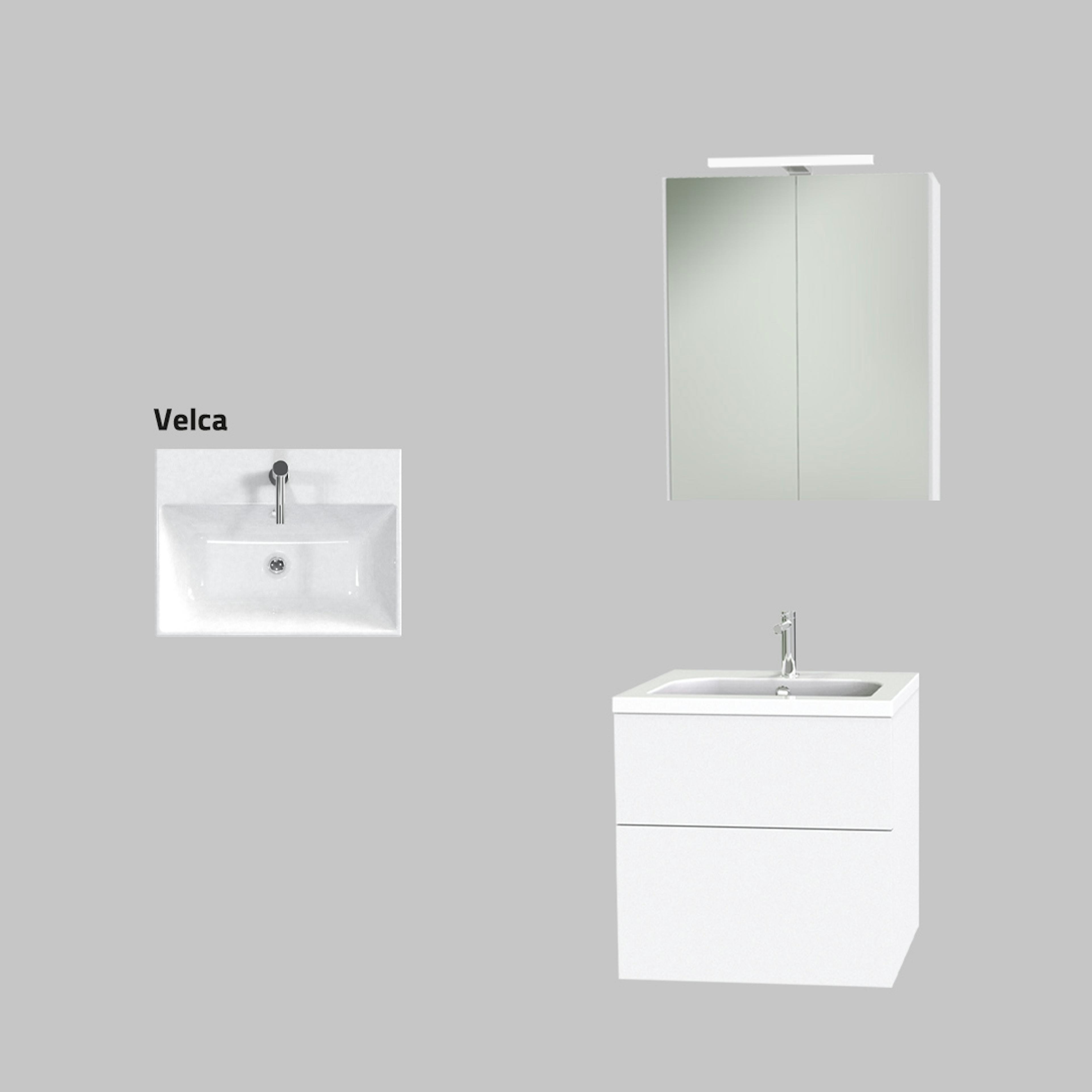 Möbelpaket Miller Badrum New York 600 med Tvättställ och Spegelskåp