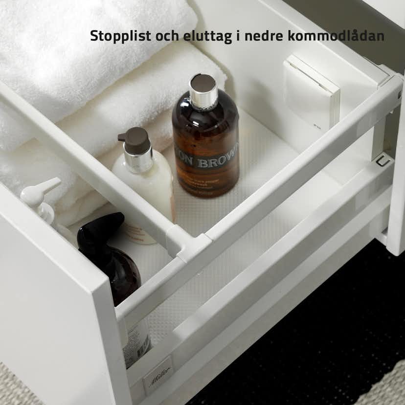 Möbelpaket Miller Badrum New York 600 med Tvättställ och Rund Spegel