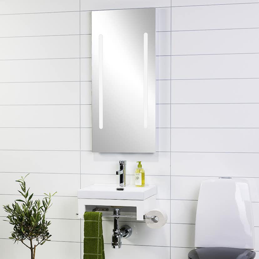 Möbelpaket Noro Touch med Sky Spegel Matt Vit