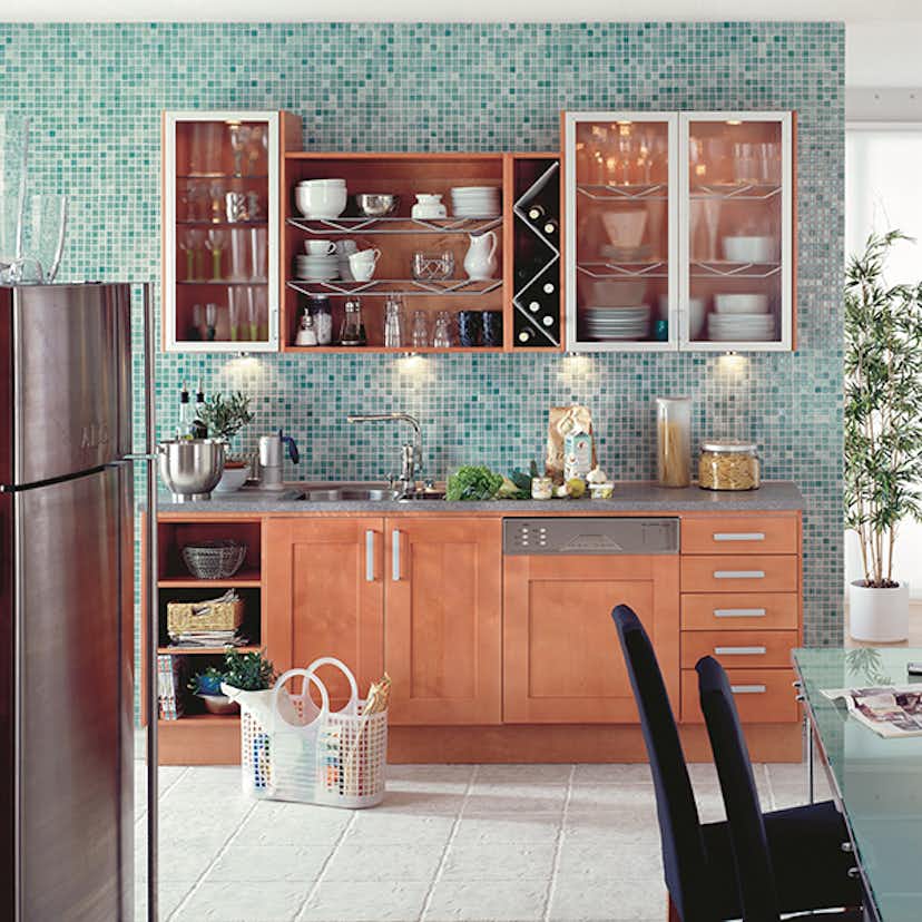 Mosaik Lhådös Glasmosaik Aqua 2,5x2,5 cm