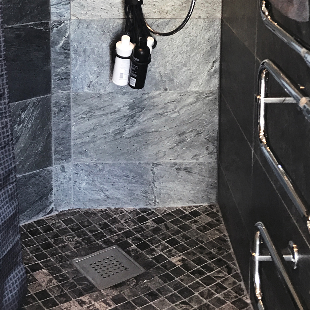 Mosaik  Stencentralen Skiffer Argento Shine Mörkgrå 5x5 cm