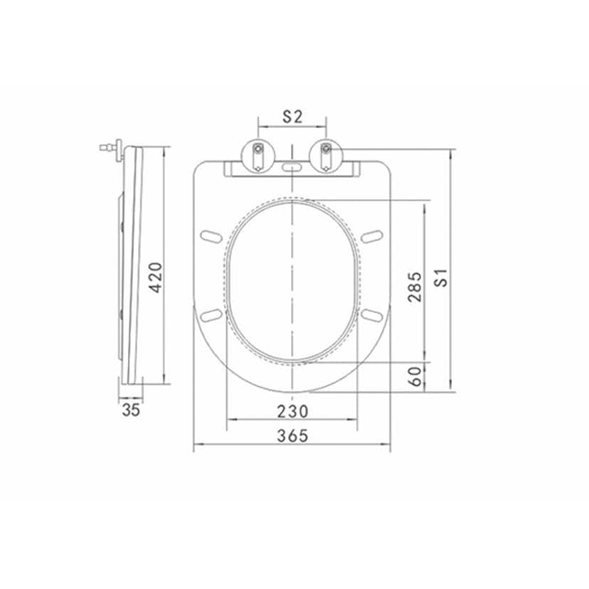 Toalettsits NOURK Oceana Mjukstängande Hårdsits