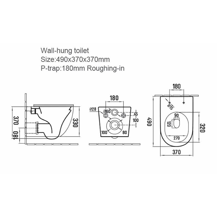 Vägghängd Toalettstol NOURK Oceana Rimfree