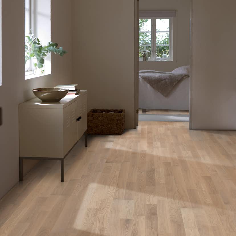 Parkettgolv Kährs Original Portofino Vit Ek, Mattlackat 2-Stavs Trägolv