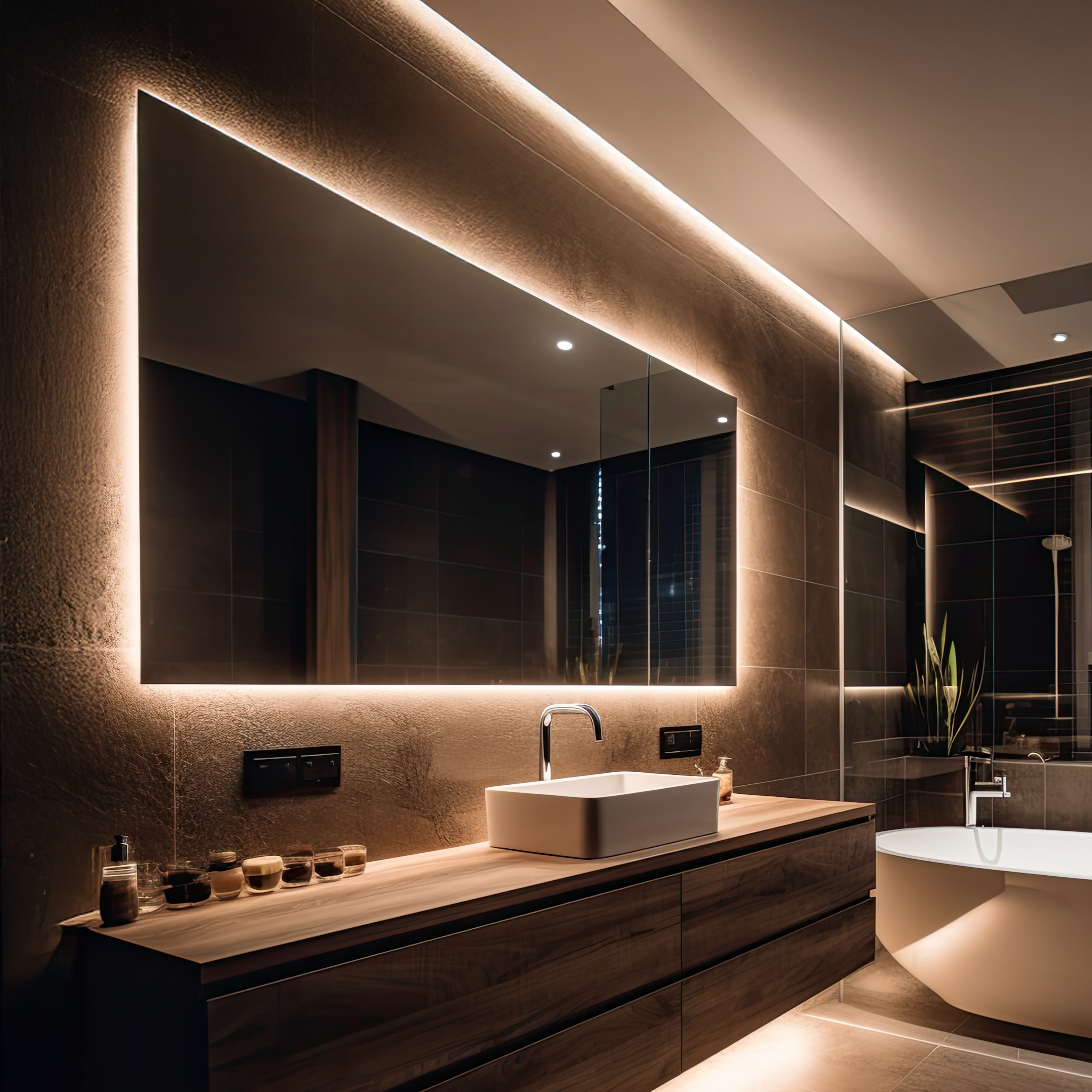 Spegel Vidi Oblong med LED-belysning