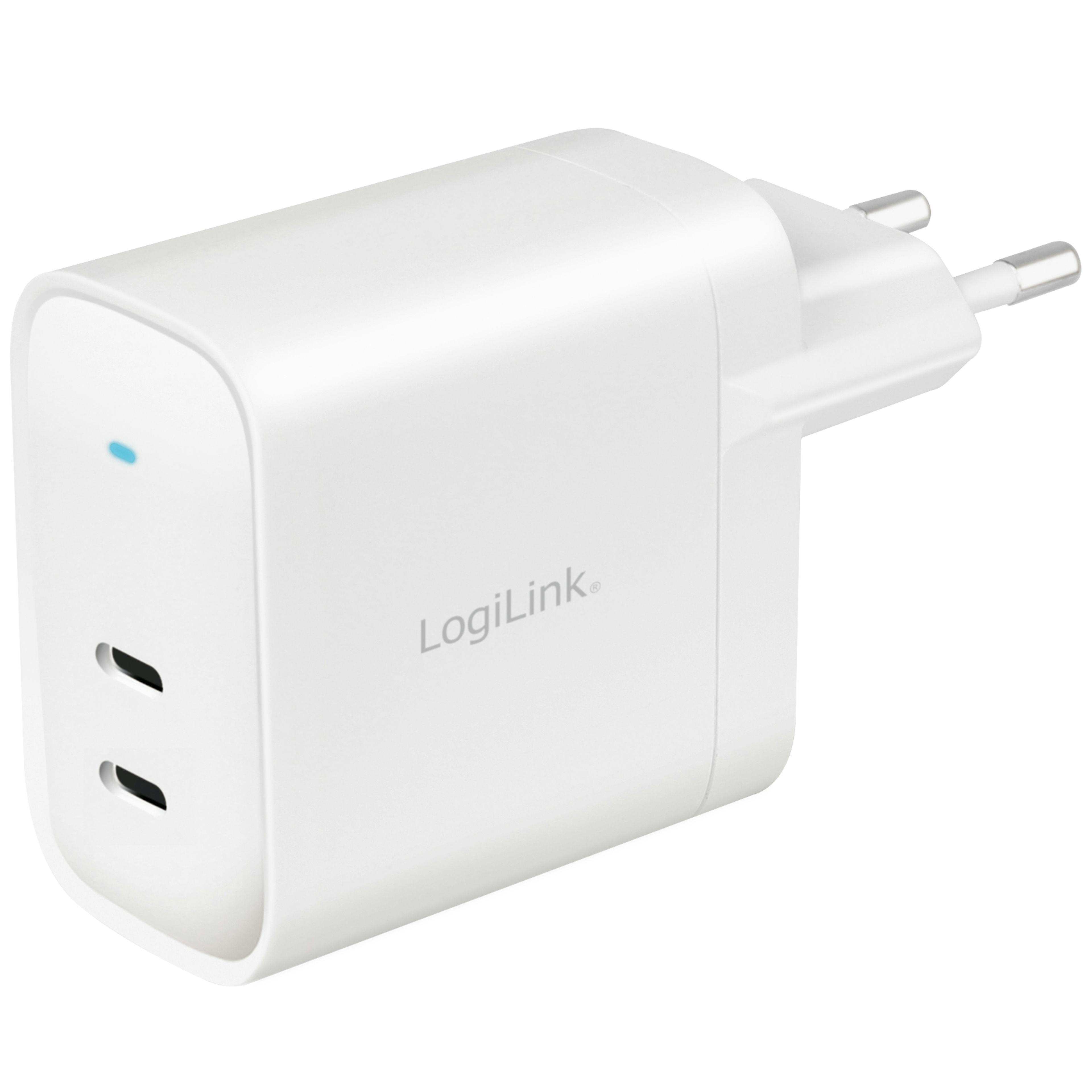 USB-laddare LogiLink 2 x USB-C PD 40W GaN