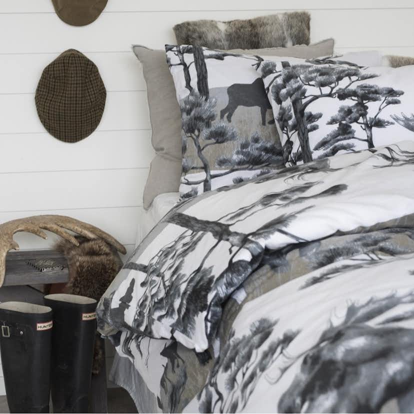 Påslakanset Borganäs of Sweden Älg Grå Enkelsäng