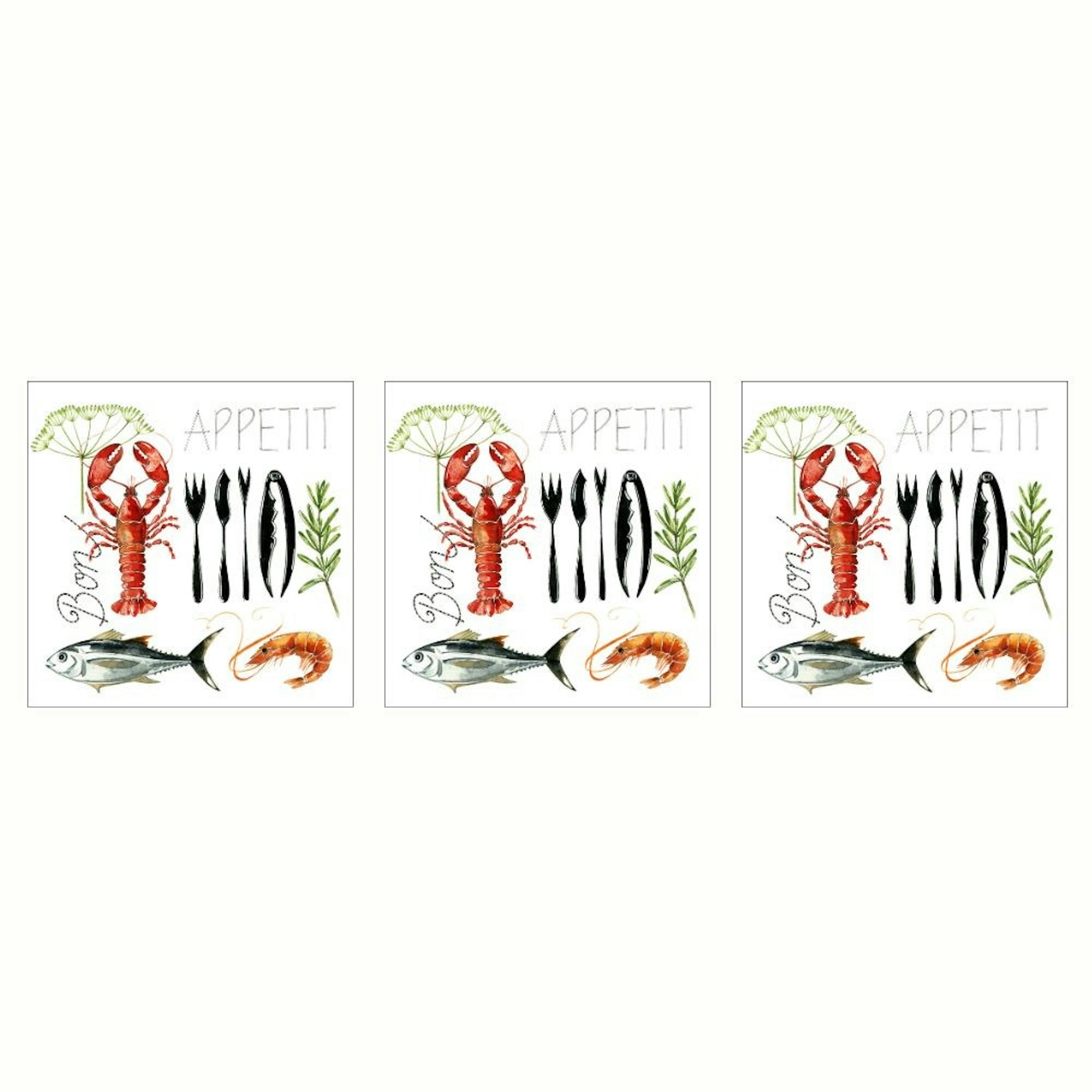 Servett Paperproducts Design Fish Food 33x33 cm 3 st 20-pack