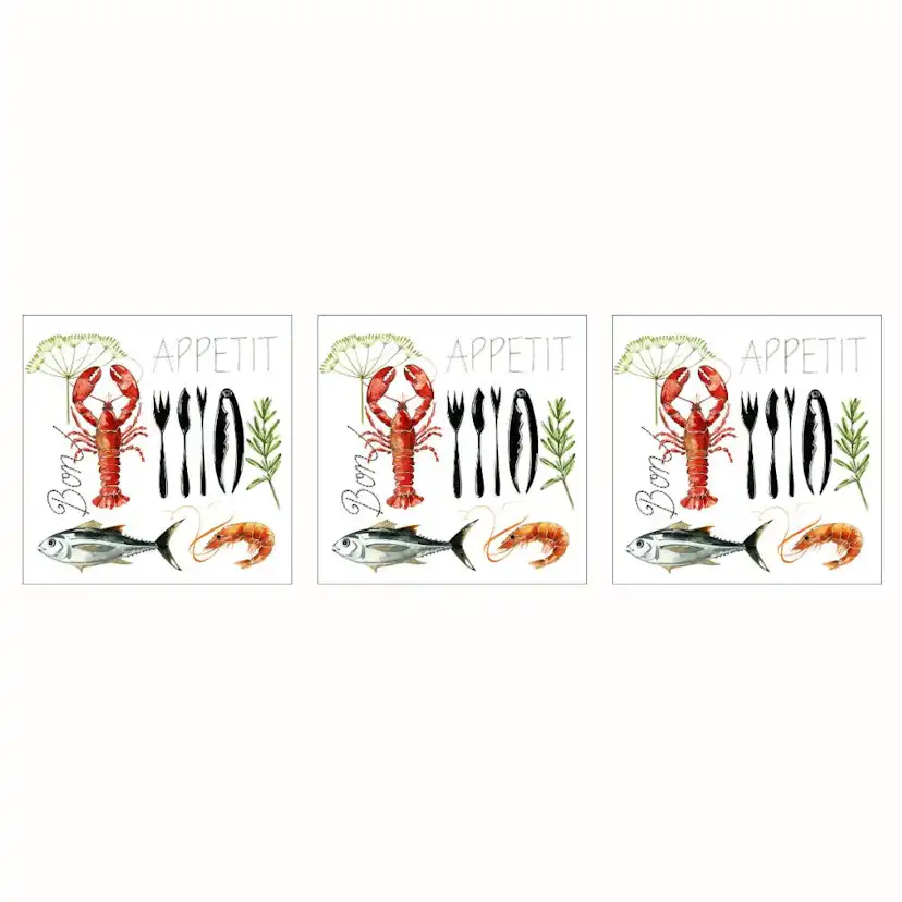 Servett Paperproducts Design Fish Food 33x33 cm 3 st 20-pack