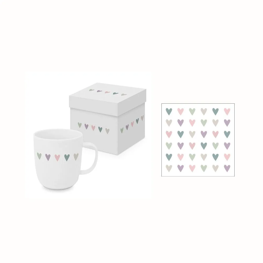 Gåvoset Paperproducts Design Heart Infusion Mugg 40 cl + Servett
