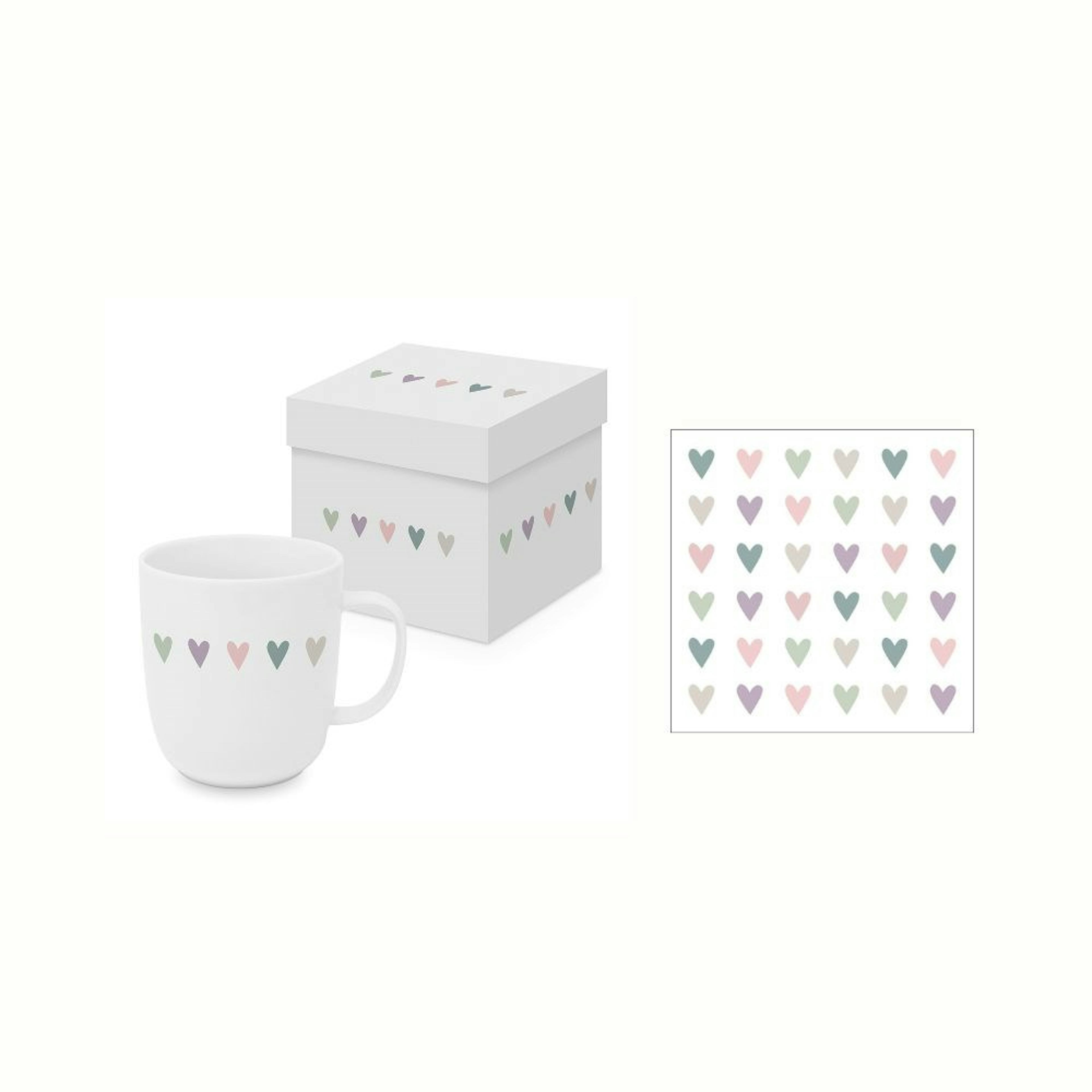 Gåvoset Paperproducts Design Heart Infusion Mugg 40 cl + Servett